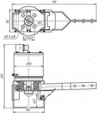 Рис.2.Габаритный чертеж электромагнита ЭМИК 40