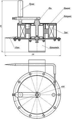 Рис.1. Габаритный чертеж барабана заземления БЗЗ-10