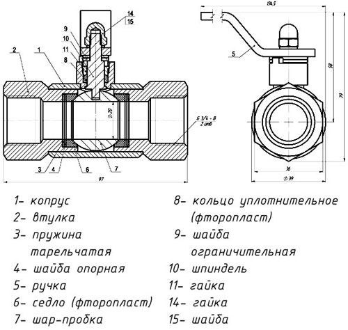 Ручка крана чертеж