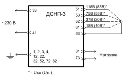 Схема внешних подключений блока ДСНП-3