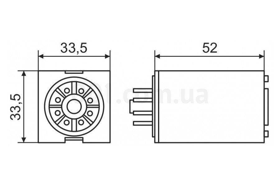 Схема реле промежуточное MK3P (10А 220В AC)