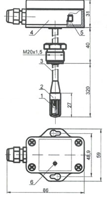 Рис.1. Схема преобразователя влажности DV-UT-08a-SHT-320-Z